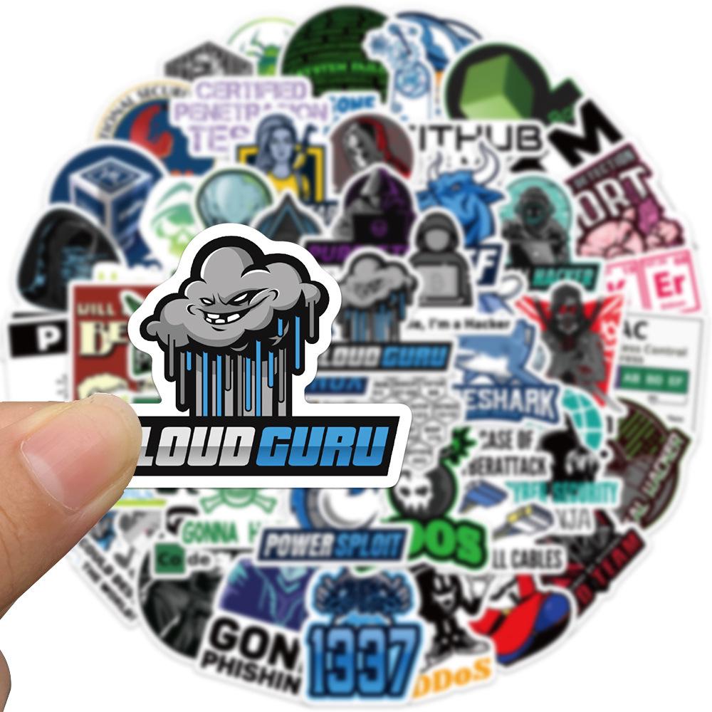 50 Pcs Waterproof Hacker Coding Stickers for Luggage, Guitars, Notebooks