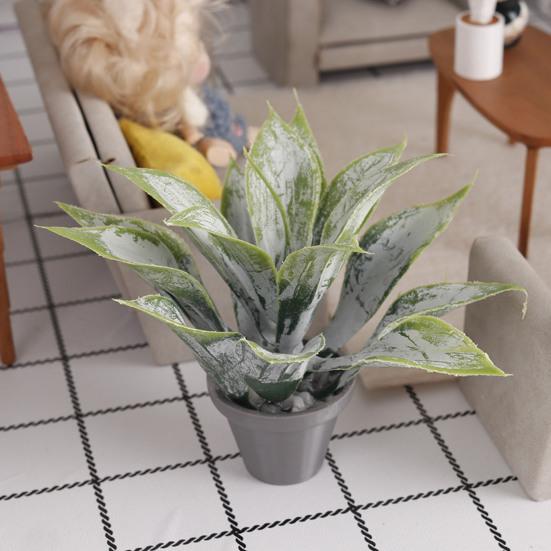 Miniature Potted Plant, Tiny Artificial Green Plant, Realistic Miniature Plant Model for 1:6 or 1:12 Scale Doll Mansion Miniature Room Decor