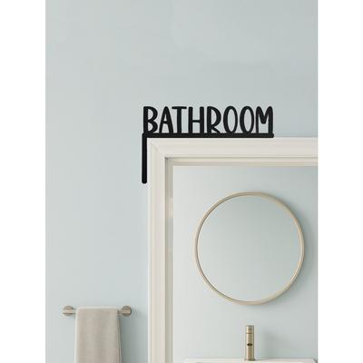 Metal Wall Sign Vintage Bathroom Door Hanger Modern Home Decor Indoor Directional Plaque