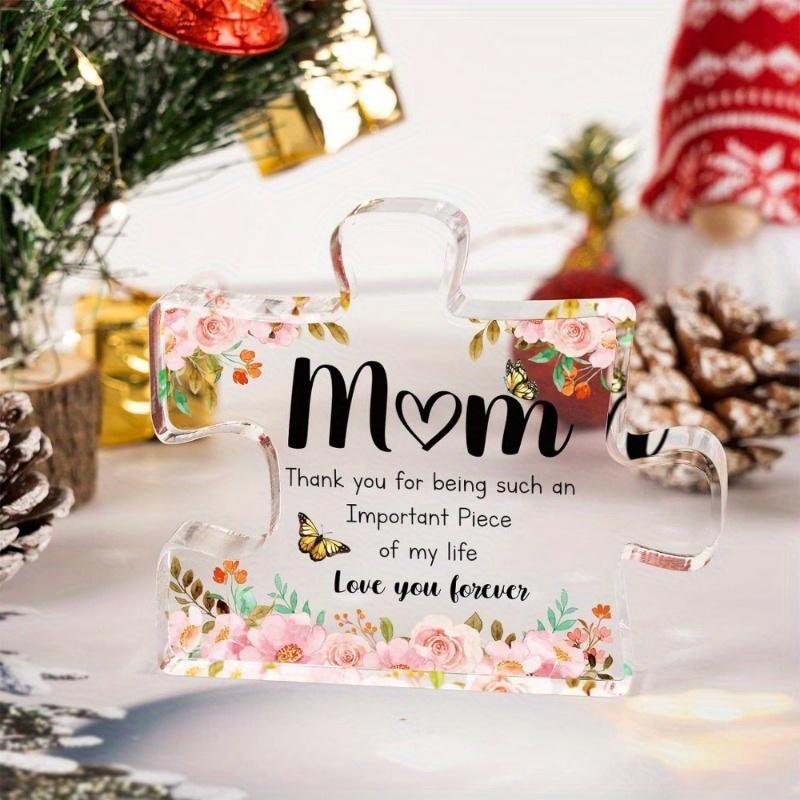 Gift for Mom; Birthday Gift for Mom - Engraved Acrylic Puzzle Piece - Mother's Day, Thanksgiving, Birthday Gift for Mom