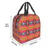 African Tribal Ankara Fabric Style Pink Thermal Insulated Lunch Bags Women Geometric Ethnic Art Portable Lunch Tote Food Box