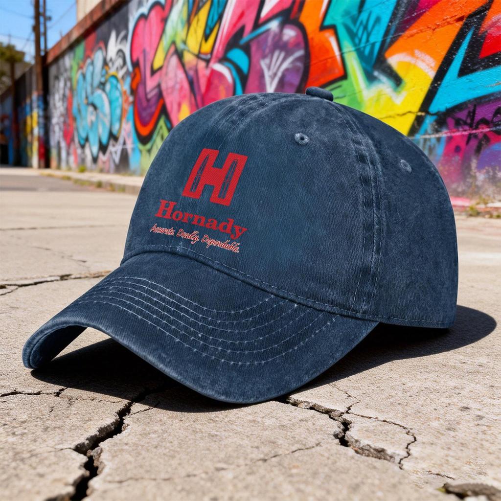 Pc Featuring a Black Design with The Hornady Logo Perfect for Outdoor Sports And Casual Outings This Hat Is Ideal for Fitness