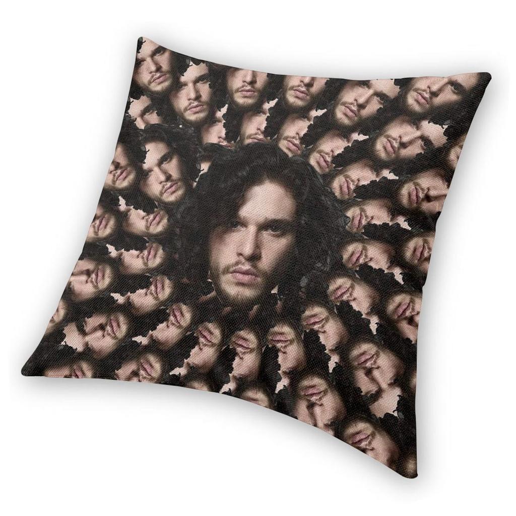 Kit Harington Fractal Square Pillowcase Polyester Linen Velvet Creative Zip Decorative Car Cushion Cover 45X45