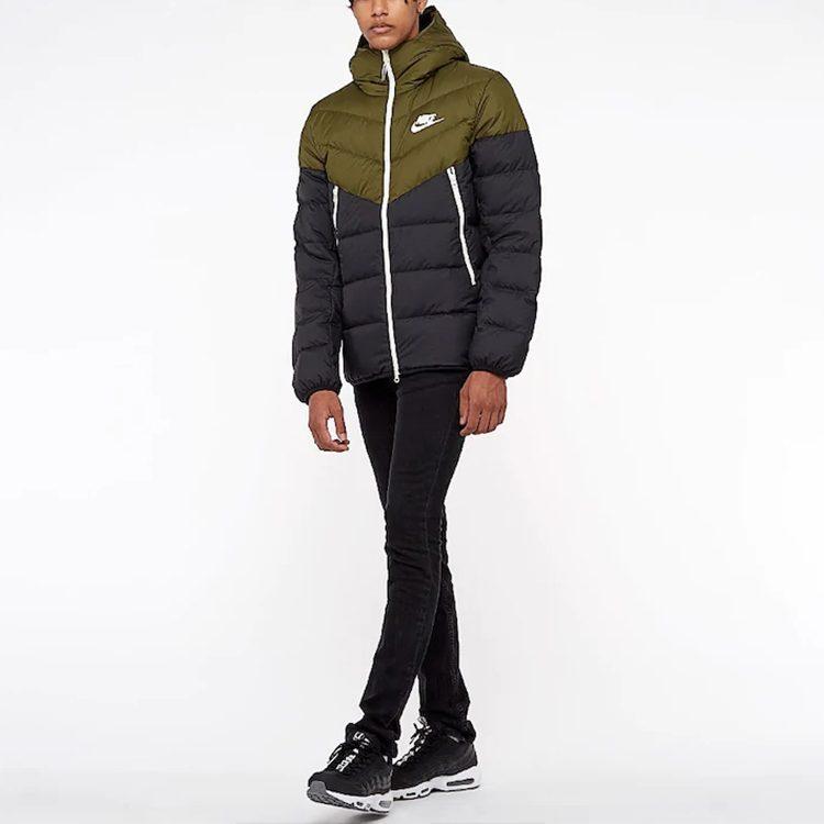 Nike Down Jackets Men's Green Black Multicolor Hooded Moderate Other 928834-395