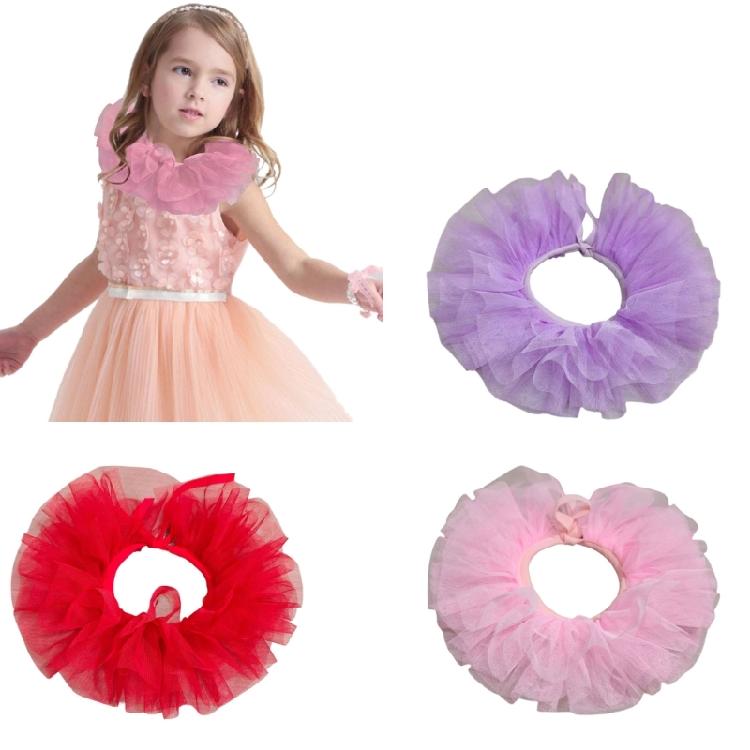 Victoriaanse Stijlen Afneembare Gaas Nepkraag voor Peuter Meisje 3 Lagen Tule Nekkraag Sjaal Capes Clown Cosplay Choker