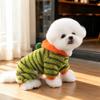 Warm Pet Four Legged Outfit Striped Fleece Dog Winter Clothes Cozy Dog Hoodie Jumpsuit  Winter Walk