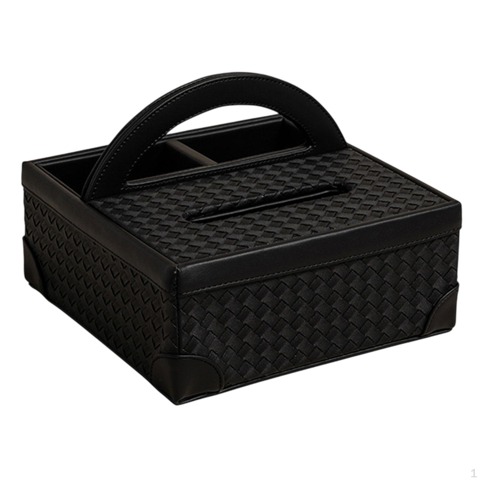 

Коробка для хранения полотенец для лица, диспенсер для салфеток Puipu, кожаный прямоугольный держатель для салфеток, чехол для отеля RV чёрный