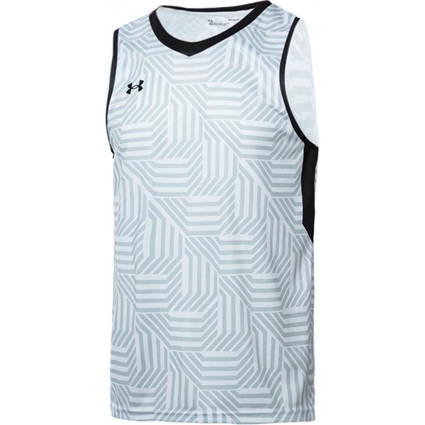 Under Armour Breathable Logo Print Tank Top And Elastic Waist Shorts Basketball Set Men Activewear 23500102-100+24500210-001