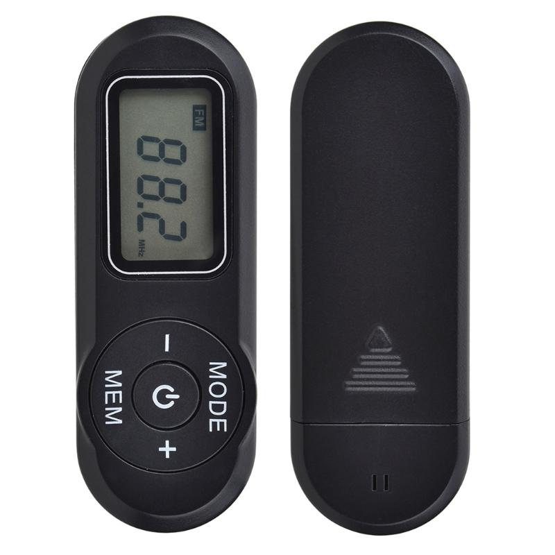 Digital Pocket FM Radio FM:64-108MHz Portable FM Radio Receiver with LCD Display Neck Lanyard 3.5mm Headphone