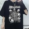 Harajuku Y2k Clothes Summer Goth Female Horror Skull Loose Men and WomenT-shirt Punk Dark Grunge Streetwear Gothic Top T-shirts