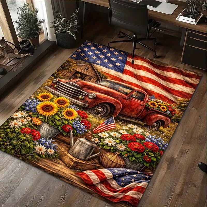 1Pc Truck Field Print Rug - home decoration Carpet For Living Room Bedroom Flooring Computer Chair Area Rug