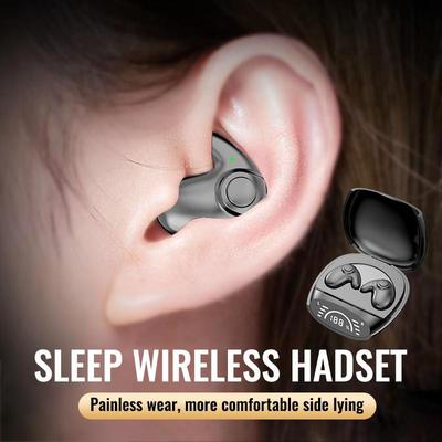 Invisible Sleep Wireless Earphone with Charging Case Bluetooth 5.3 Hidden Earbuds Lightweight Waterproof Noise Cancelling Sports Stereo Music Earphone