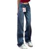 Comfortable High Waist Design Sense Loose Straight Jeans Female Autumn Blue Small People Show Skinny Narrow Version Wide Leg Trousers Long Denim Pants