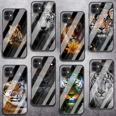 Tiger Gehärtete Glas Handyhülle für iPhone Samsung Galaxy OnePlus Oppo Xiaomi Redmi Note SA 7 8 9 10 11 12 13 14 20 21 22 53 Pro Max Plus Ultra