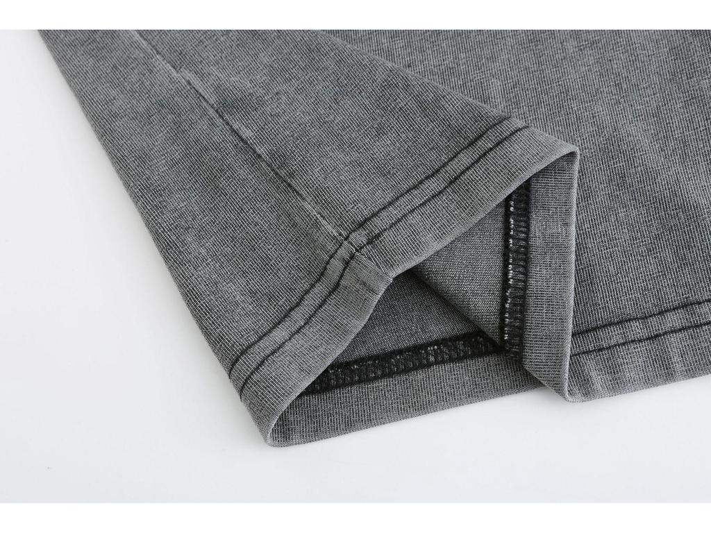 [230g Washed Oversized Distressed Drop Shoulder T-shirt] Cross-Border Trendy European & American Print.