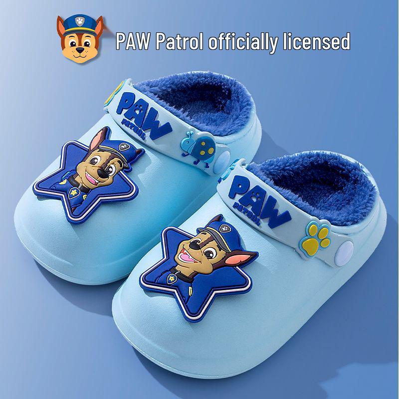 PAW Patrol Toddler Fleece-Lined Waterproof Cotton Slippers - Cute & Warm Winter Shoes