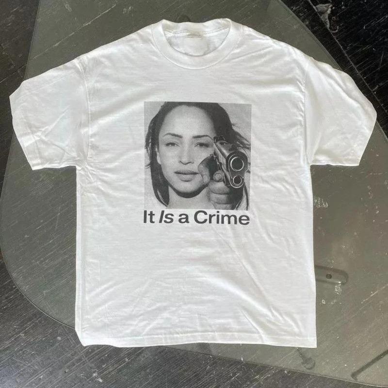 Retro Style Sade Song It Is A Crime White Tshirt Unisexs Tshirt Summer Unisex Casual Fashion Tshirt S