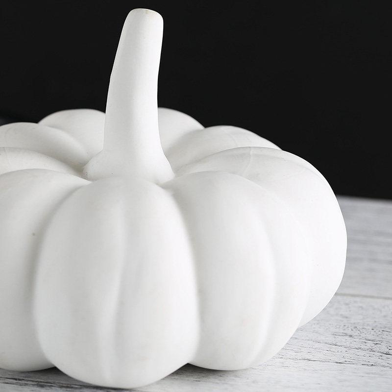 Pumpkin Ceramic Figurines Simulated Pumpkin Statue White Pumpkins Halloween Decorative Accessories Home Decoration Accessories