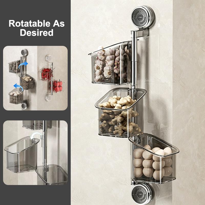 Transparent Storage Basket Multi Functional Wall Mounted Rack for Kitchen Bathroom Bedroom Durable Plastic Organizer Shelf