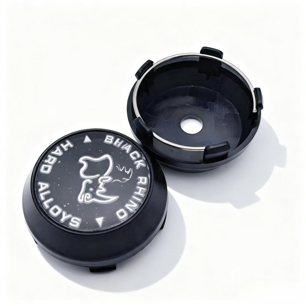 4pcs Black Rhino Logo Emblem Car Wheel Center Caps 60MM 56MM Wheels Hub High Cap Rhinoceros Badge Rim Hubcaps Cover Accessories