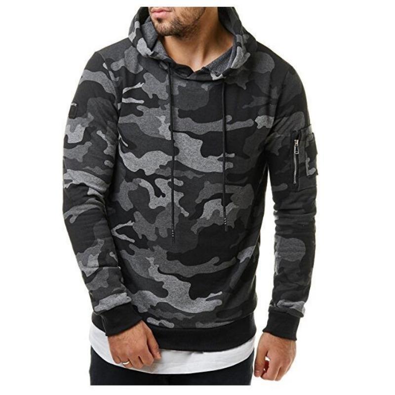 Men's New Style Fashionable Camouflage Hooded Men's Casual Slim Fit Pullover Sweatshirt