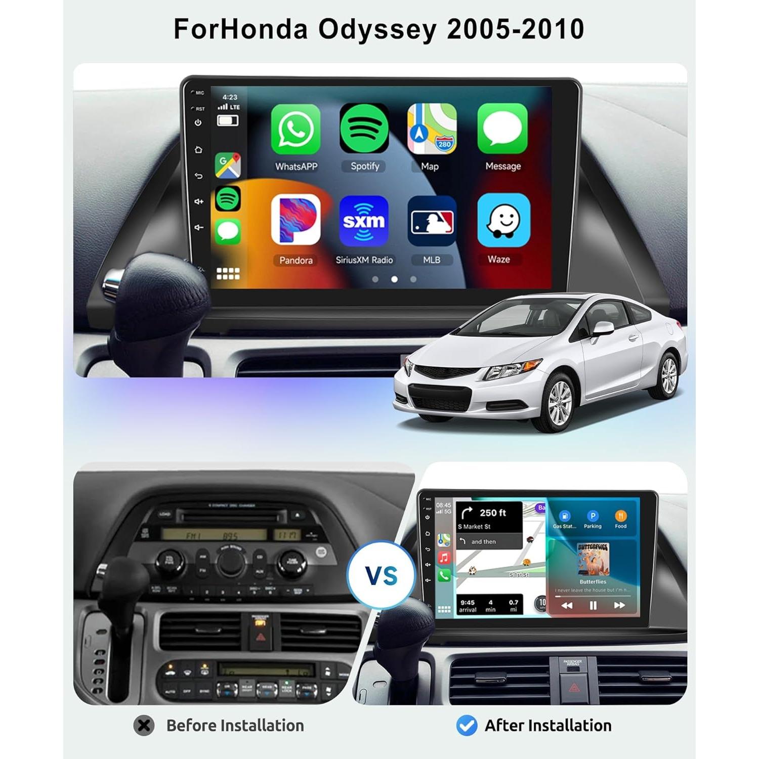 

Для Honda Odyssey 2005 2006 2007 2008 2009 2010 Tesla Type Android Car Radio Multimedia Video Player Navigation GPS 8-core 6+128 AHD