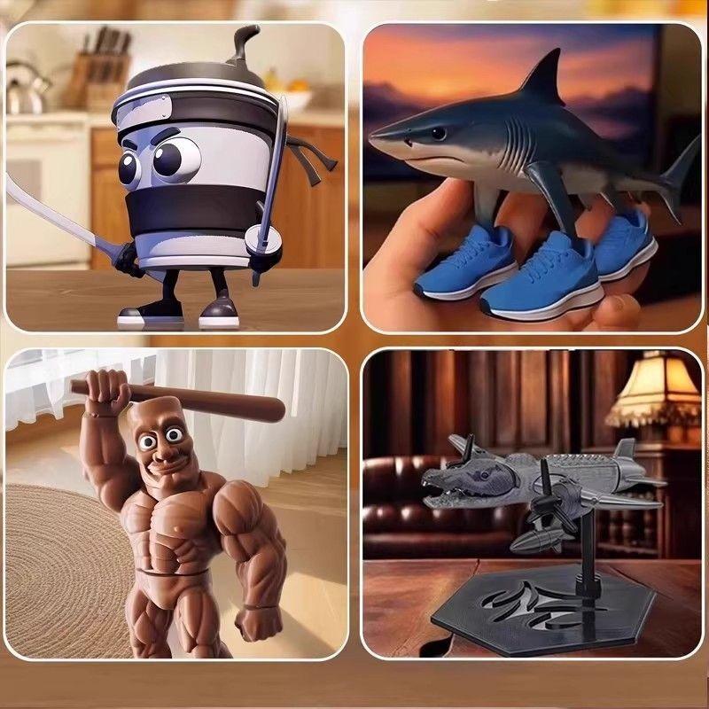Нові Tung Tung Tung Sahur Іграшки Балерина Капучино Фігурка Актор Мозгобот Аніме Тралалеро Тралала Акула Настільна Прикраса Іграшки Подарунки