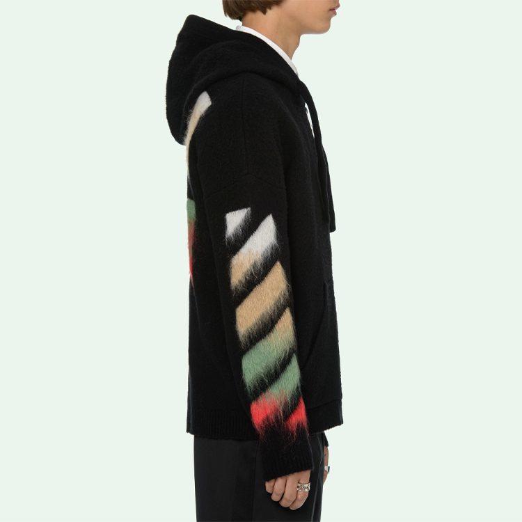 OFF WHITE SS21 Sweatshirts Men's Black Hooded Non Detachable Moderate Regular OMHA037R21KNI0011084