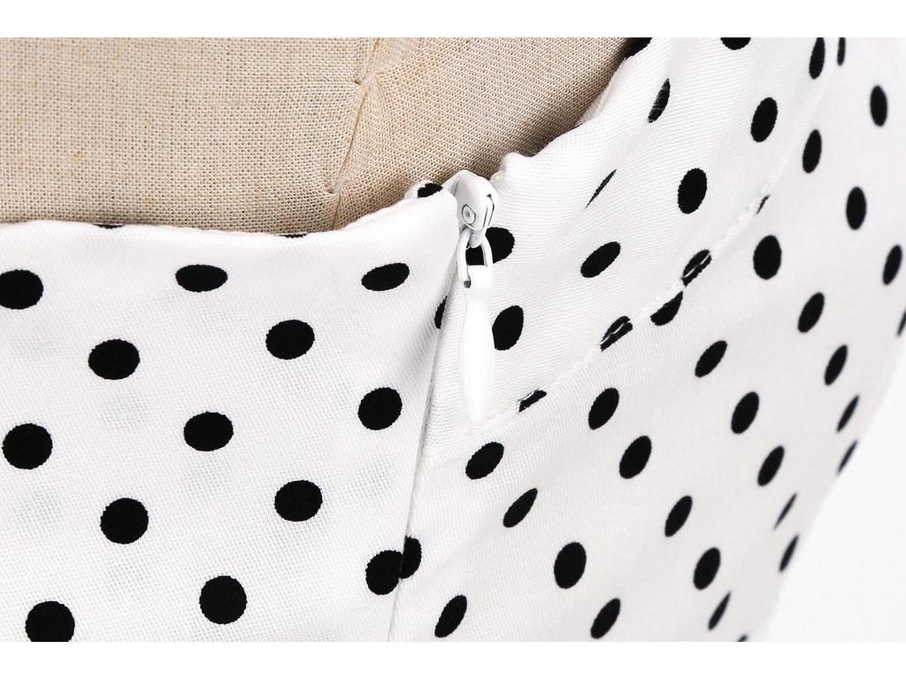 Retro Polka Dot Halter Backless Lace-up Bodycon Waist-Cinching Long-Sleeved Dress for Women