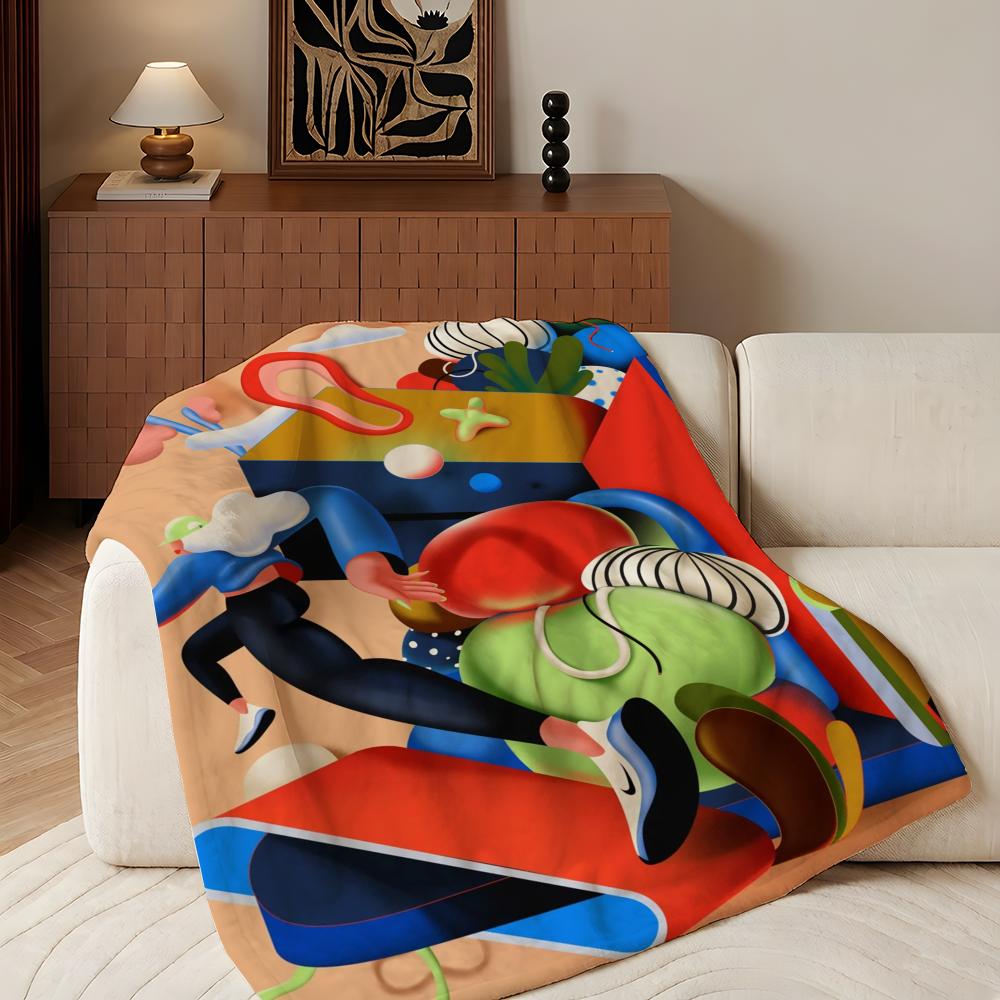 Artist S-Soren S-Selleslagh Throw Flannel Throw Blanket, Lightweight Cozy, Durable Washable Cute Cool