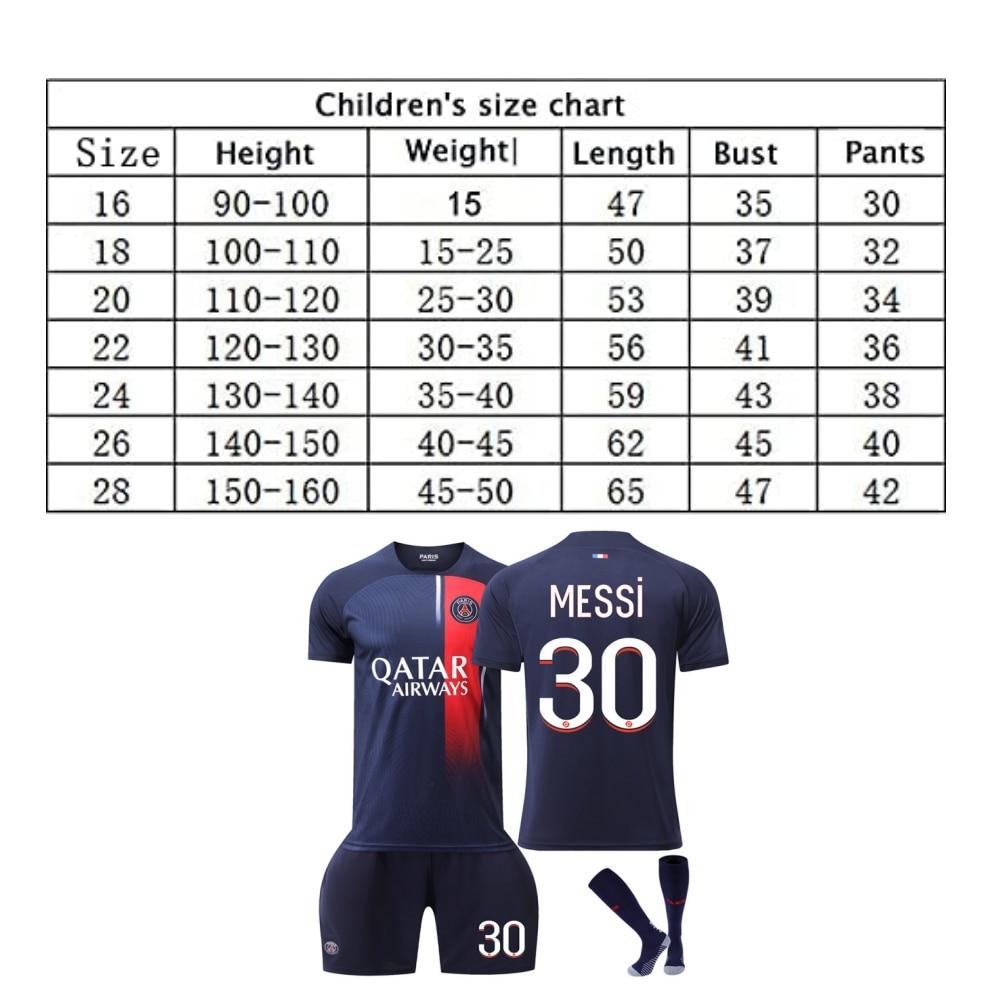 Parijs Messi 2324 Seizoen Voetbalshirt Volwassen Sportkleding Ademend Sneldrogend Korte Mouw Thuis tenue