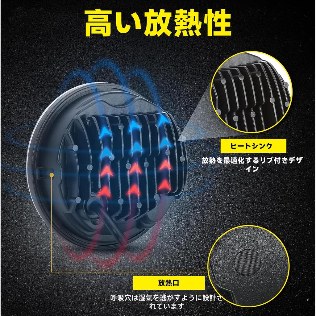 bamotoop 5.75 Inch LED Headlight, Compatible with Vehicle Inspection, Hi/Lo Switching, DRL, 3 Light