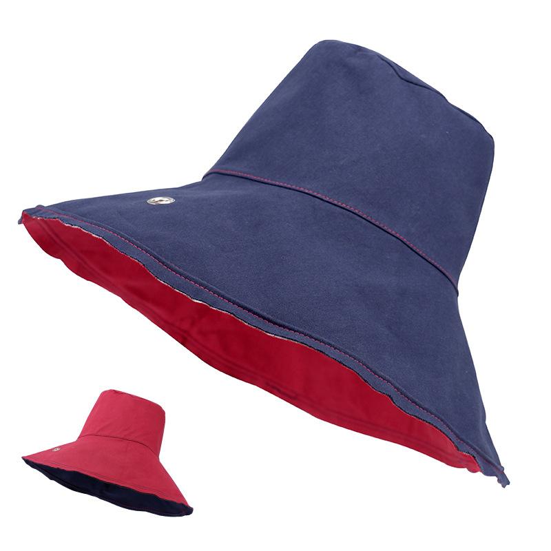 

2021 лето новая шляпа рыбака детская универсальная модная однотонная двусторонняя солнцезащитная шляпа от солнца мужские и женские шляпы Adjustable синий