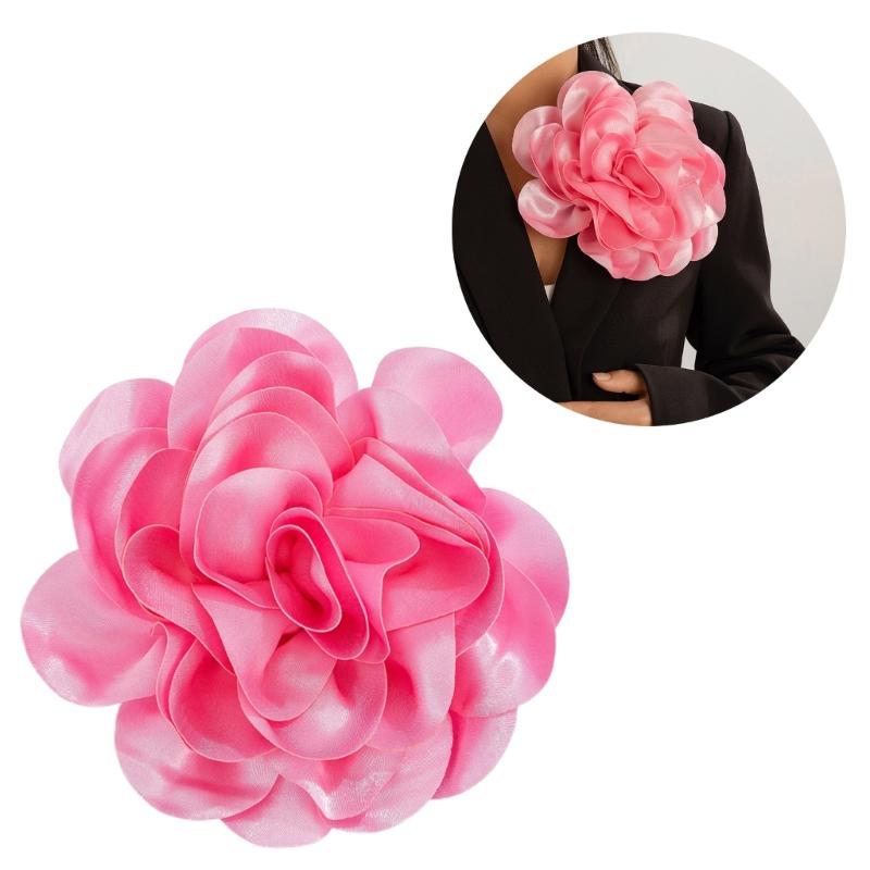 Stilvolle und praktische Stoffblumenbrosche Auffälliger Anstecker mit großer Blume Zarte Stoffblumenbrosche Nadel Accessoire