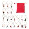 Christmas Wine Glass Charms With 20 Assorted Cute Designs And Storage Bag Perfect For Christmas Party Family Dinner