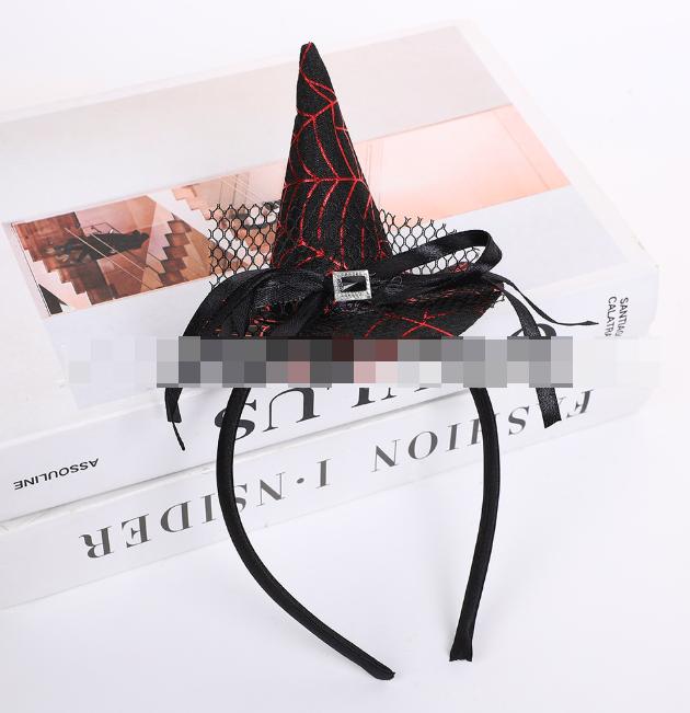 Red Witch Hat Headband with for Halloween Costume Party