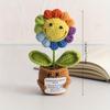 Handmade Crochet Sunflower with Rainbow Smile,for Home,Office,or Desk Decor-Perfect Mother'S Day,Valentine's,or Graduation Gift.