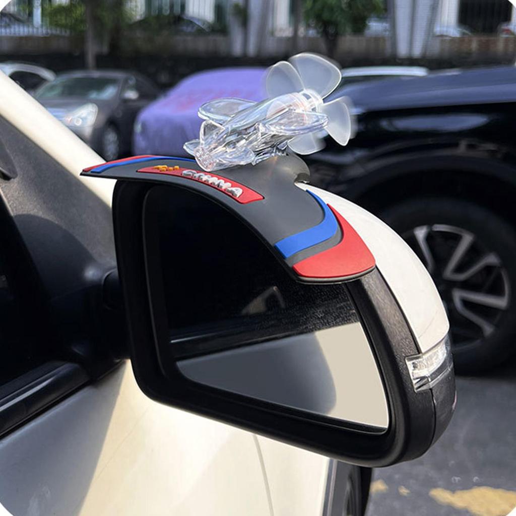 Car Decorations Exterior Wind-Powered LED Airplane Motorcycle Ornament Exterior Rearview Mirror Decor For Car Owners Drivers