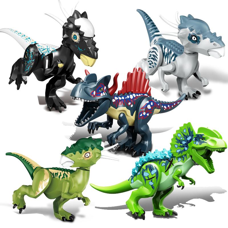 Raptor Brutal Building Jurassic Blocks World 2 MINI Figuras de Dinossauro Peças Blocos Dino Brinquedos Para Crianças Dinossauros Natal