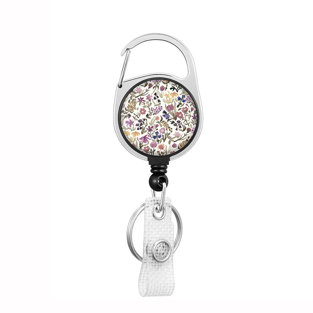 Plant Flowers Clip Lanyards ID Badge Holder Porta Credencial Lanyards Keychain Badge Reel Nurse Retractable Wholesale