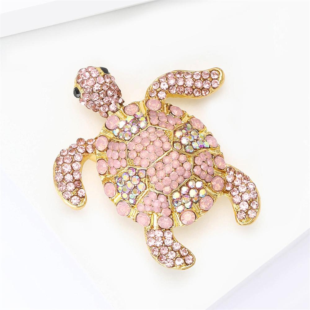 Fashion Alloy Rhinestone Inlaid Turtle Brooch Creative Personality Brooch Wholesale Of Women's Clothing Accessories