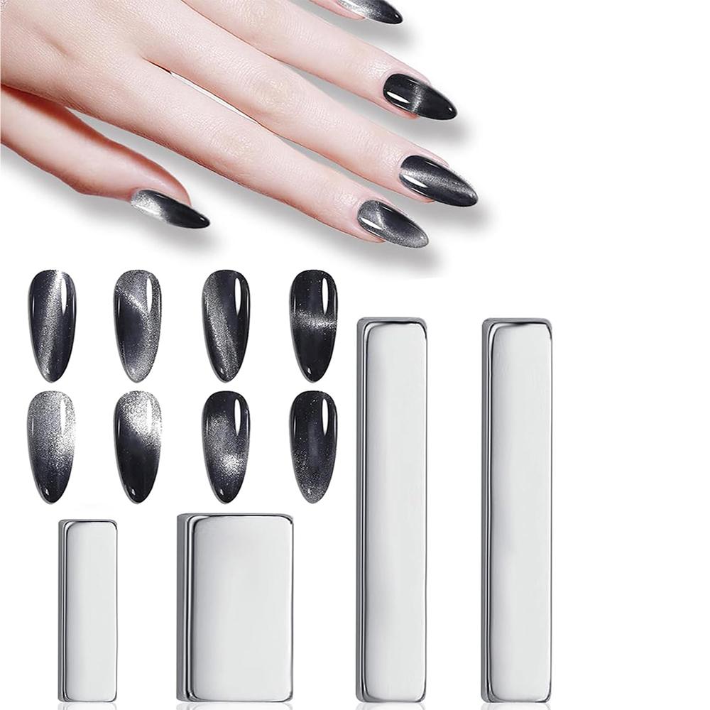 4Pcs Manicure Multi-function Magnet Set Nail Salon 3D Cat Eye Long Strip Magnet French Cat's Eye Nail Stick Set for UV Gel Tools