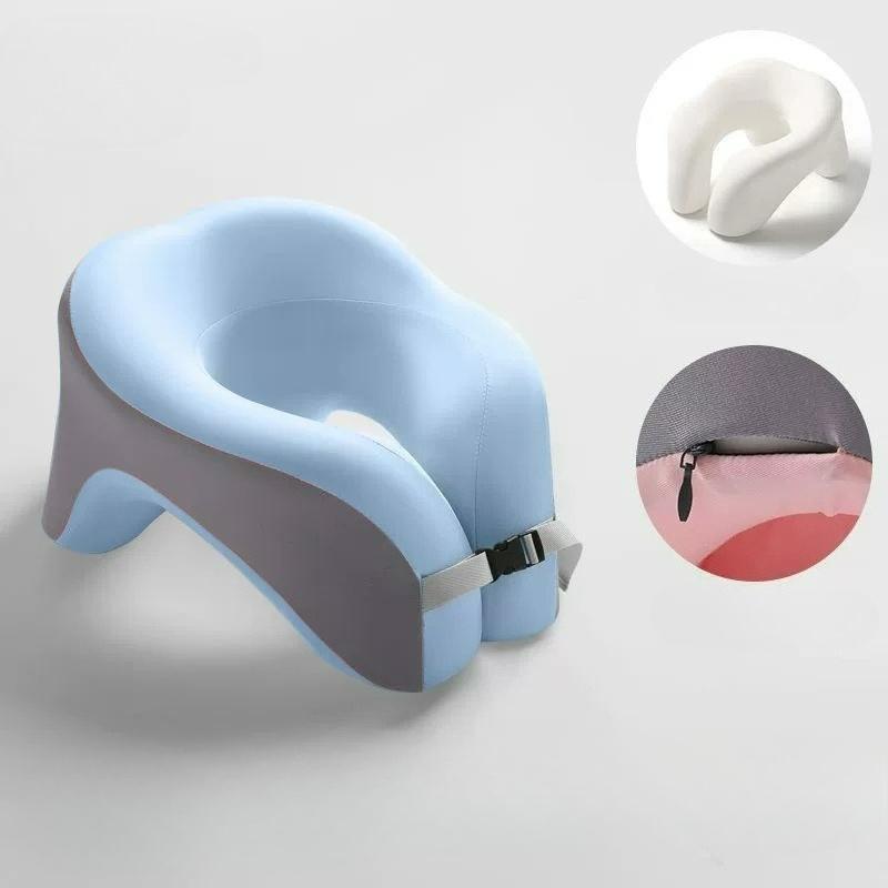 

Ergonomic Portable U-Shaped Memory Foam Travel Pillow for Office Nap Car Airplane - Neck Support Cushion синій