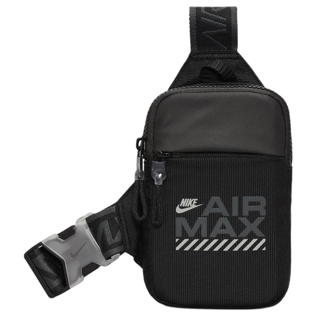 New Nike Nylon Sling Bag, Crossbody Bag Regular Unisex Black & Reflective Silver HF6994-010