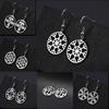 Vintage Women Nordic Odin Compass Vegvisir Pendant Dangle Earring Celts Rune Hook Earring Retro Amulet Ethnic Jewelry