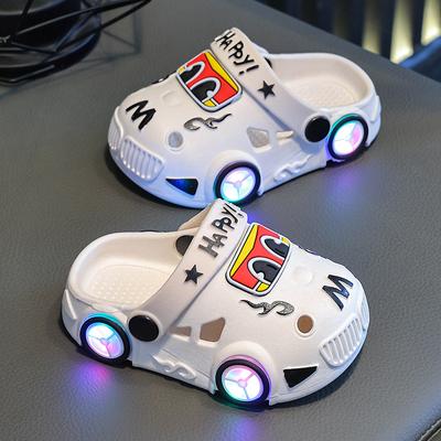 Children's Summer Slippers Boys Car Light-Up Non-Slip Soft Sole Small Medium Large Kids Bathroom Girls Baby Beach Sandals