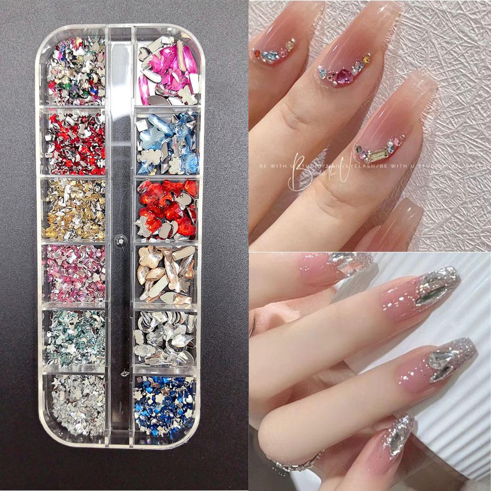 Nail Art Accessories Mini Nail Drills Color Special-Shaped Flat Bottom Drills White Pink Champagne Super Flash Nail Accessories
