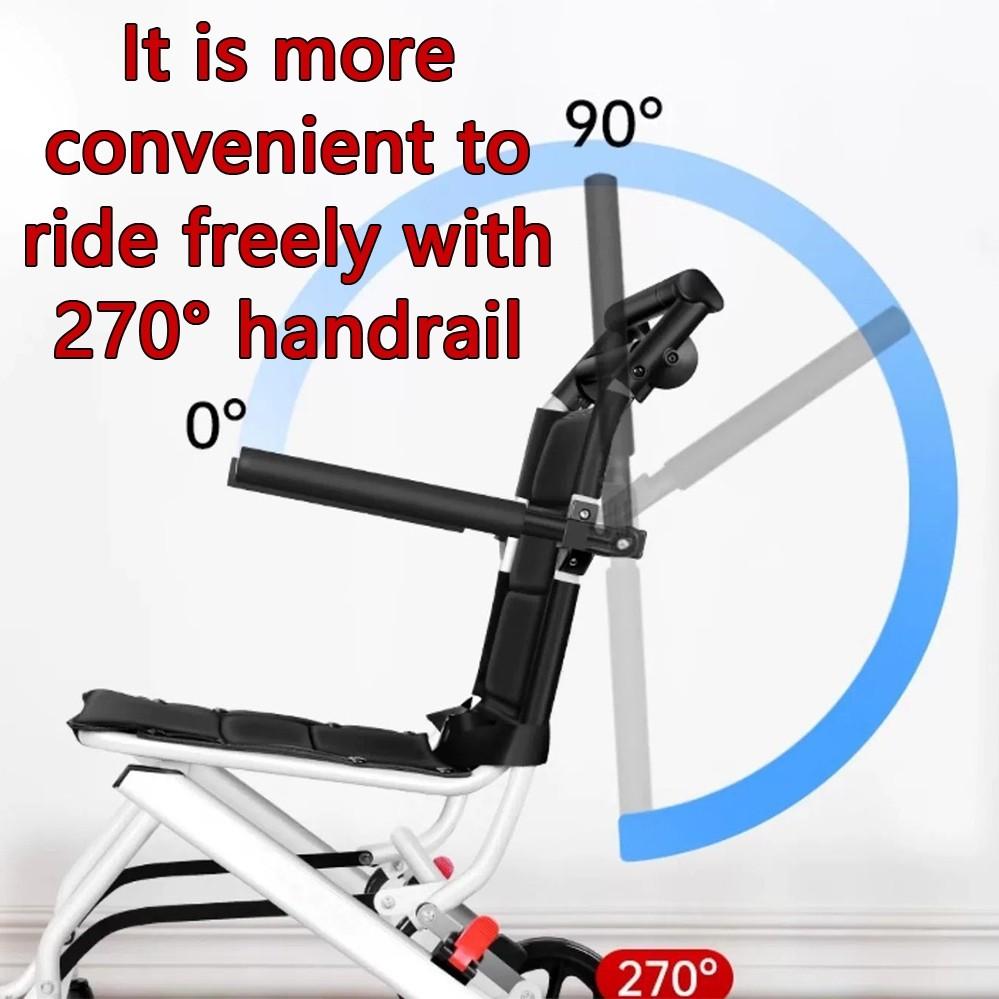 Lightweight Foldable Flight Transit Aluminium Wheelchair Portable Elderly Disable Old People Hand Push Travel Trolly