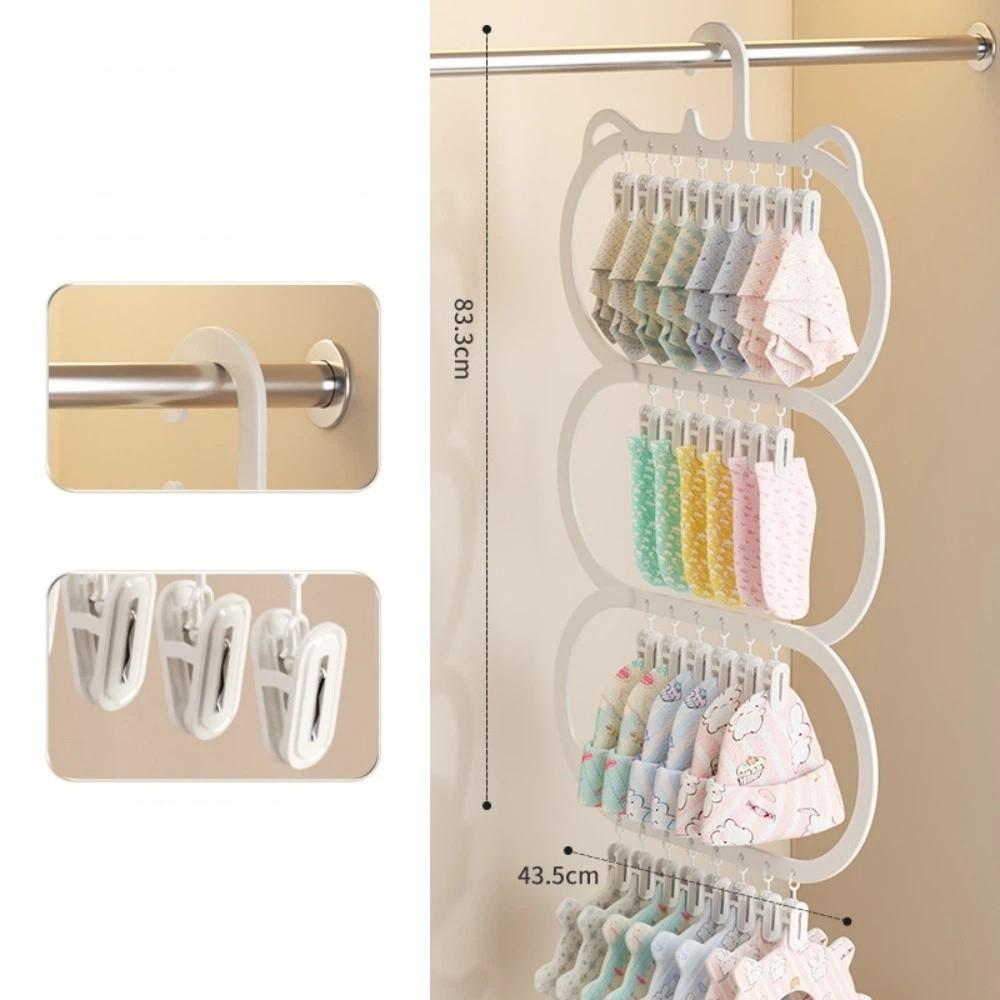 Multi-clip Sock Drying Rack Space-saving Removable Socks Underwear Storage Rack Multi-functional Wardrobe Storage