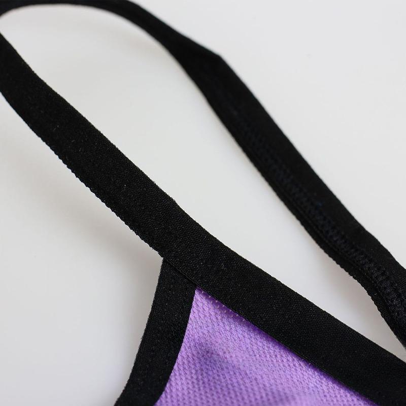Men's Sexy Low-Rise Thong Solid Color High-Cut Thin Strap Seamless Breathable Body-Hugging Underwear